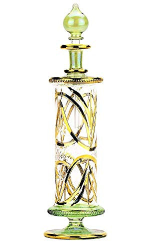 Handcrafted Egyptian Crystal Perfume Bottle (Green)