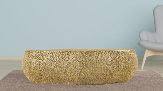 Modern Gold Openwork Coffee Table