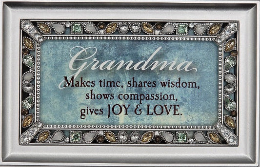 Music Box Grandma makes time shares wisdom shows compassion gives joy and love